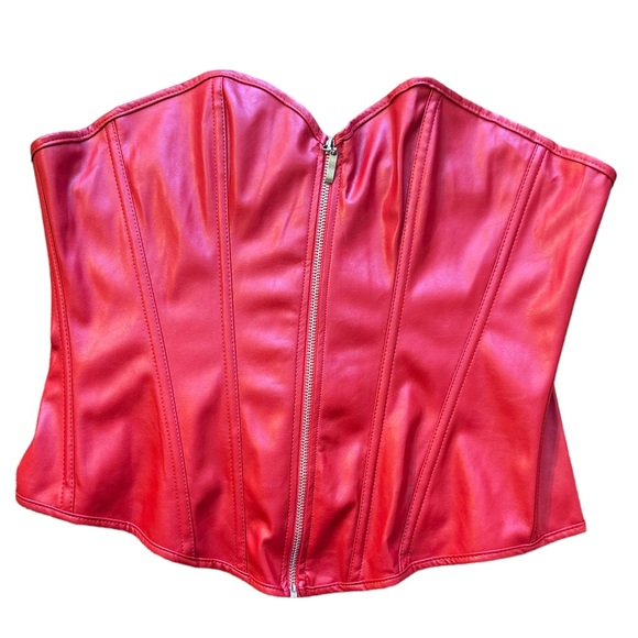 Tops - Red Bustier Corset, Size 3XL